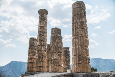 Temple Ruins at Delphi, Greece.